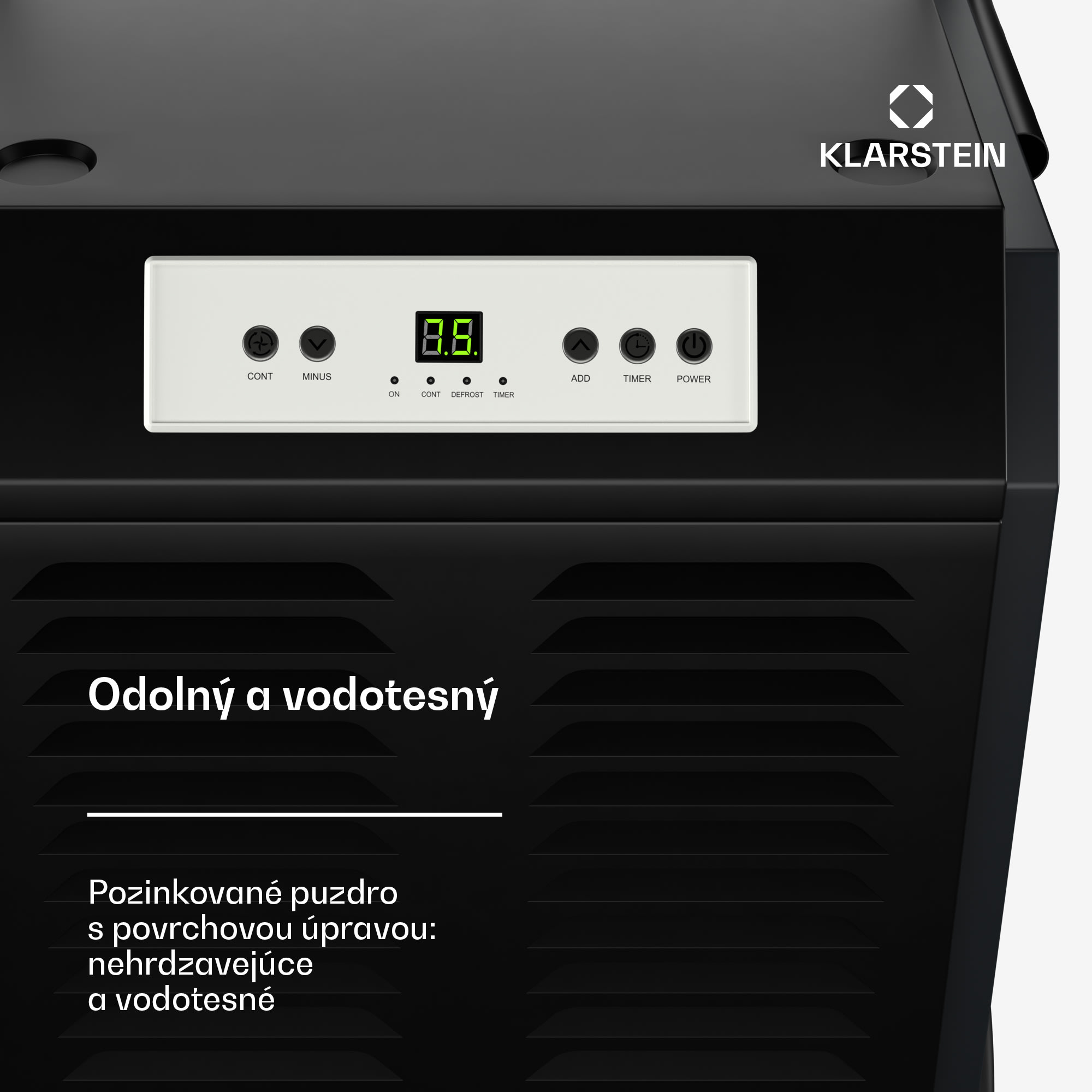 Klarstein DuraDry 90L odvlhčovač vzduchu, 90 l/deň, 120-180 m², nehrdzavejúca oceľ, mobilný, 850 m³/h – Obrázok 3