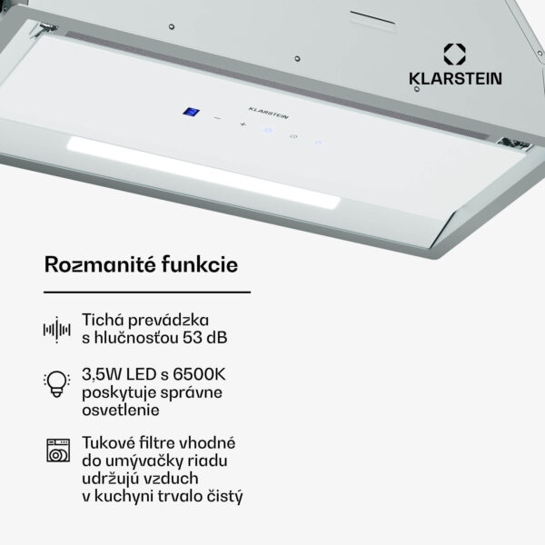 Klarstein Ventimate digestor, dotykové ovládanie, odsávanie/recirkulácia, EEK A+, 3 úrovne, LED, tichý - Image 3
