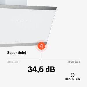 Klarstein FlashLine digestor, A++, 578 m³/h, 3 úrovne, dotykový, tichý, LED, odsávanie/recirkulácia, 100 W