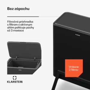 Klarstein Yuma odpadkový kôš, 30 l, vnútorný kôš, pachový filter, nožičky, otváranie tlačidlom