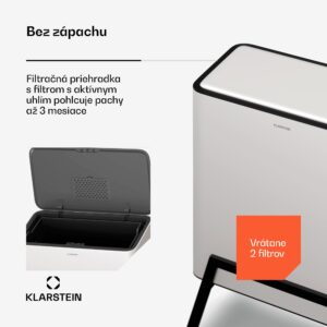 Klarstein Yuma odpadkový kôš, 30 l, vnútorný kôš, pachový filter, nožičky, otváranie tlačidlom