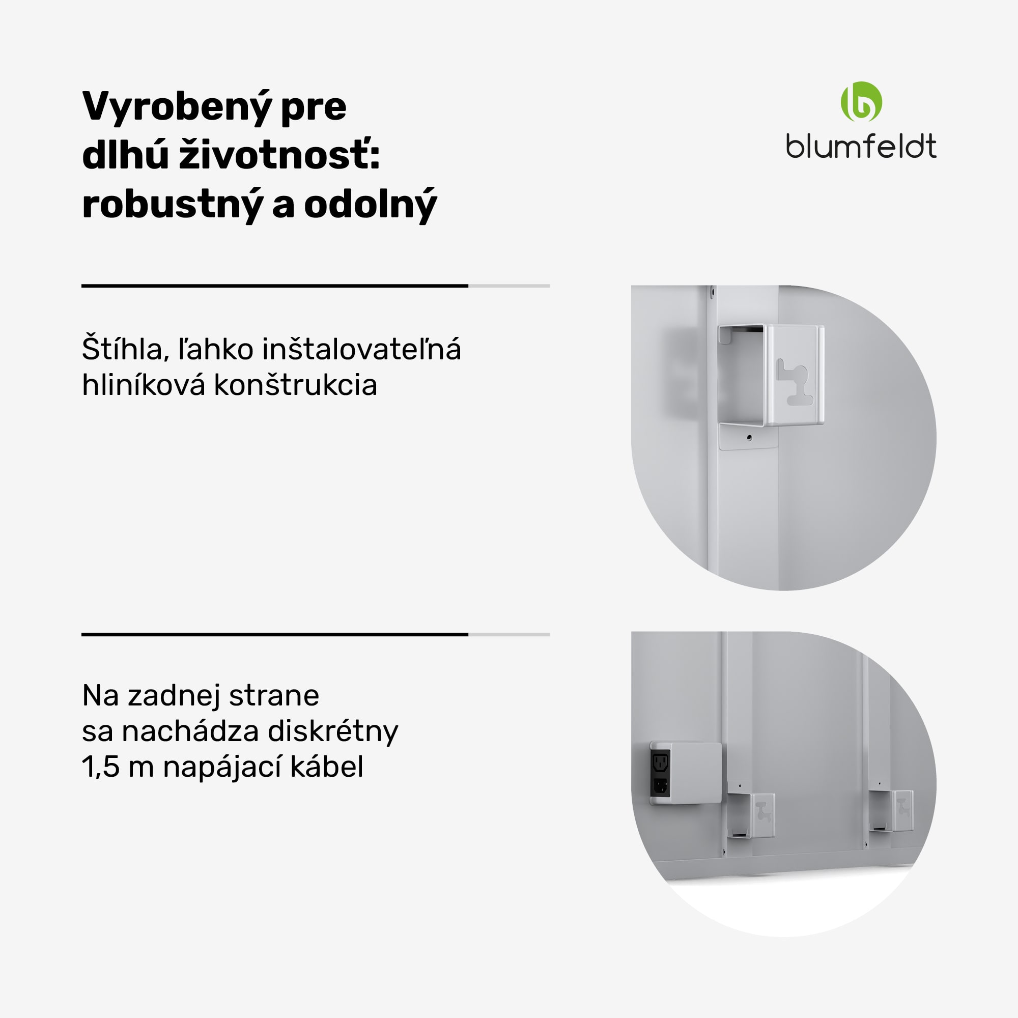 Blumfeldt RadiantSmart IR Heater, Infračervený ohrievač, Posilňovacia jednotka, IP24 – Obrázok 2