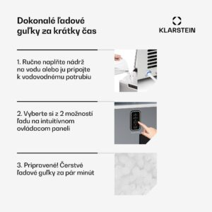Klarstein Bullet Ice výrobník ľadu, 15 kg ľadu denne, Bullet & drvený ľad, Nehrdzavejúca oceľ