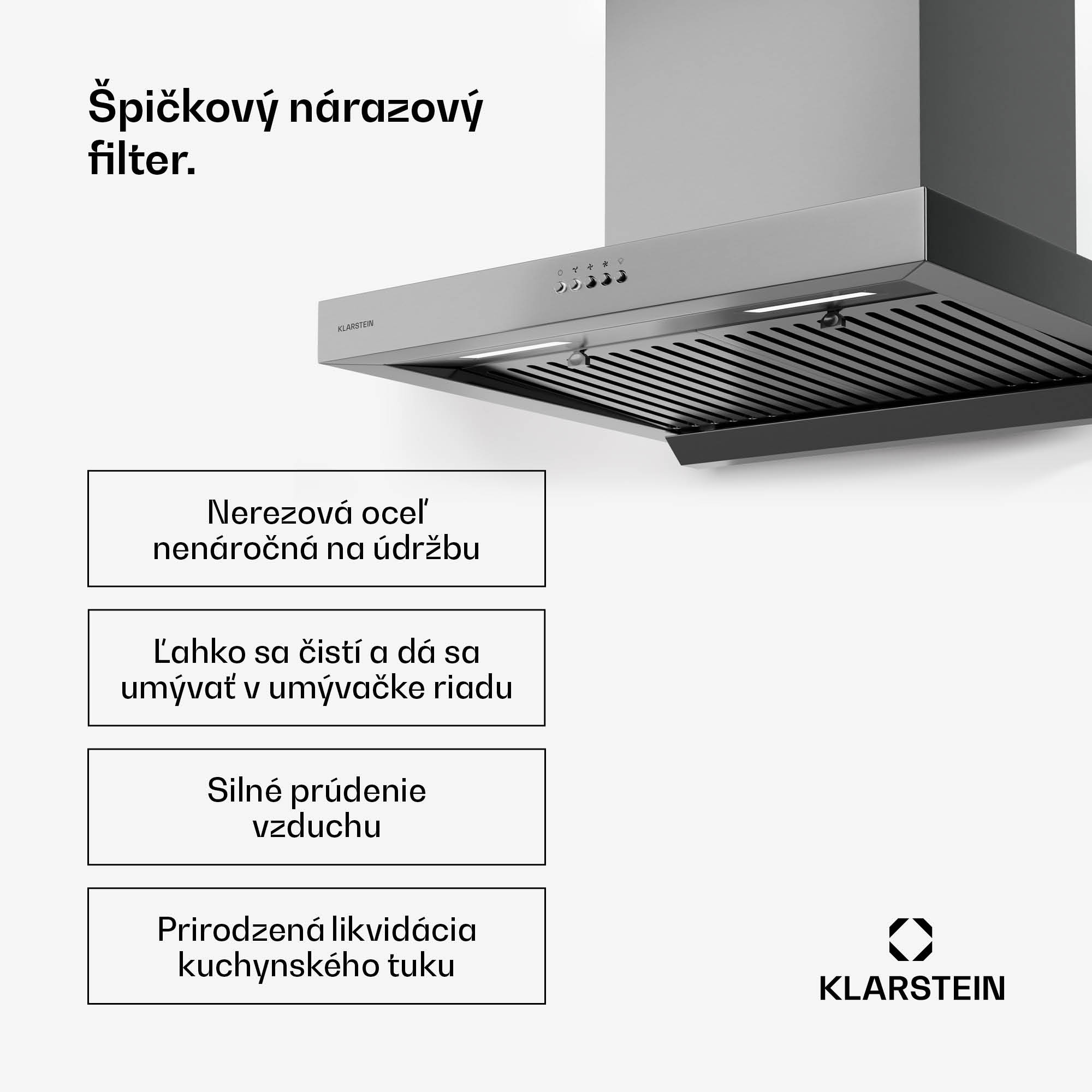 Klarstein AeroClean digestor, 649,9 m³/h, 4 úrovne, EEK A++, odsávanie/recirkulácia vzduchu
