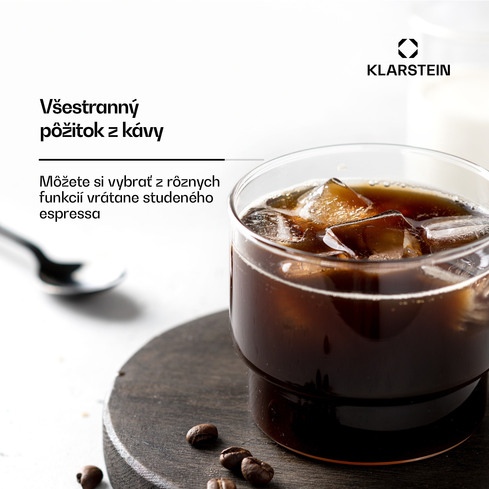 Klarstein SteelPresso kávovar s portafiltrom, Kompaktný, 20 bar, Naparovač, Ohrievacia platňa