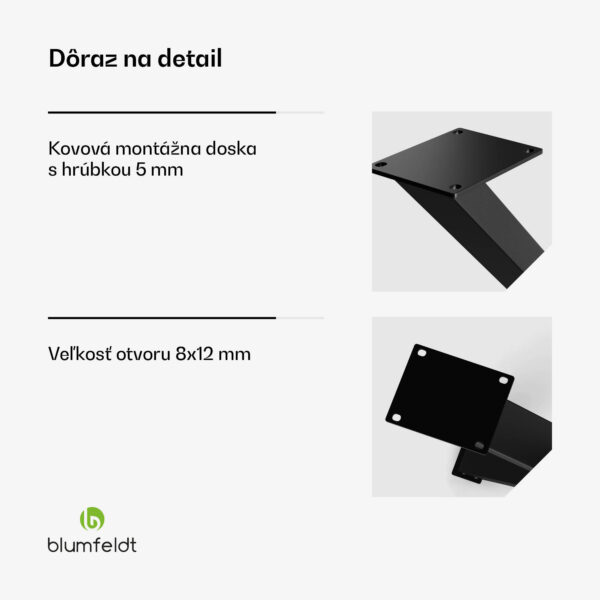 Blumfeldt UrbanFodge X nohy stola, moderný dizajn, pre projekty DIY, nosnosť 200 kg