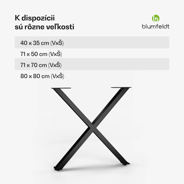 Blumfeldt UrbanFodge X nohy stola, moderný dizajn, pre projekty DIY, nosnosť 200 kg - Image 3