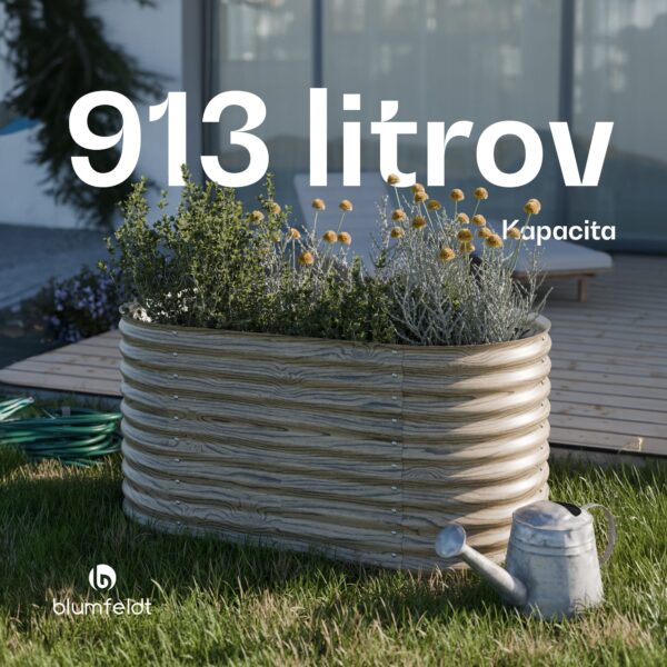 Blumfeldt High Grow vyvýšený záhon, 913 L, Ergonomický, Odolný voči poveternostným vplyvom, Oválny - Image 2