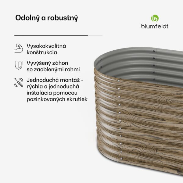Blumfeldt High Grow vyvýšený záhon, 913 L, Ergonomický, Odolný voči poveternostným vplyvom, Oválny - Image 3