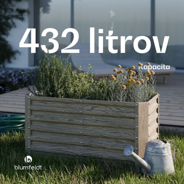Blumfeldt High Grow Straight vyvýšený záhon, 432 L, Ergonomický, Odolný voči poveternostným vplyvom, Otvorená základňa - Image 2