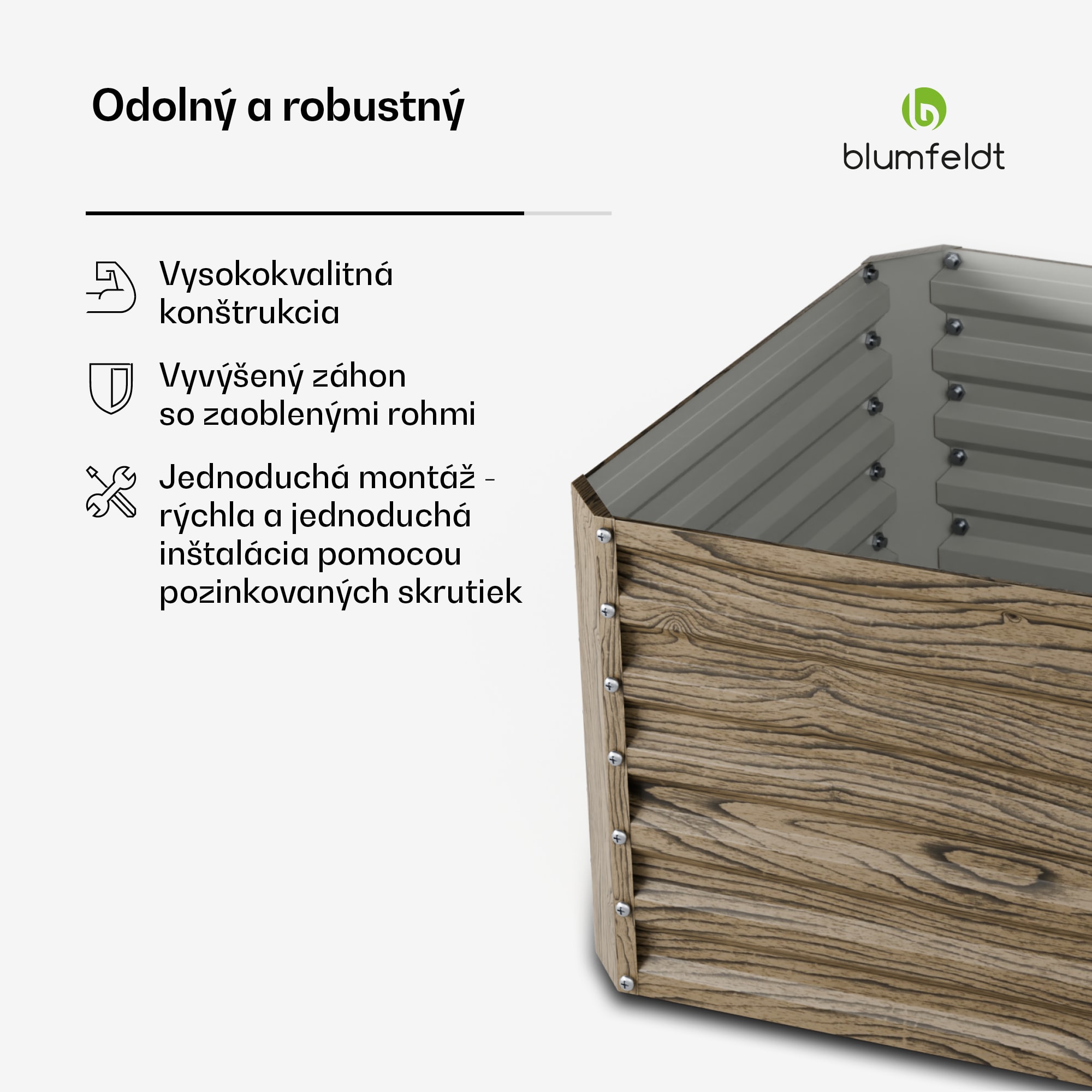 Blumfeldt High Grow Straight vyvýšený záhon, 972 L, Ergonomický, Odolný voči poveternostným vplyvom, Otvorená základňa – Obrázok 3