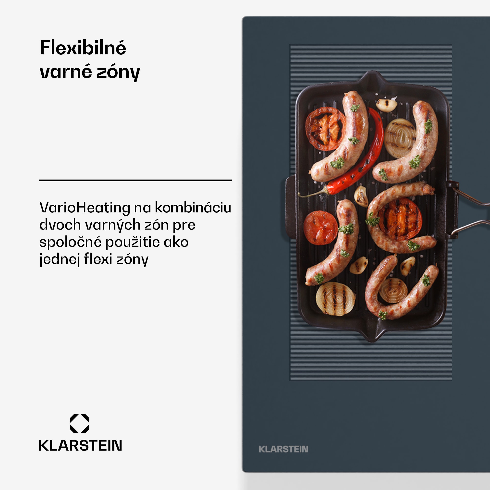 Klarstein Delicatessa 90 Flex vstavaná indukčná varná doska, 9500 W, Flexi zóna, Booster, Indukcia