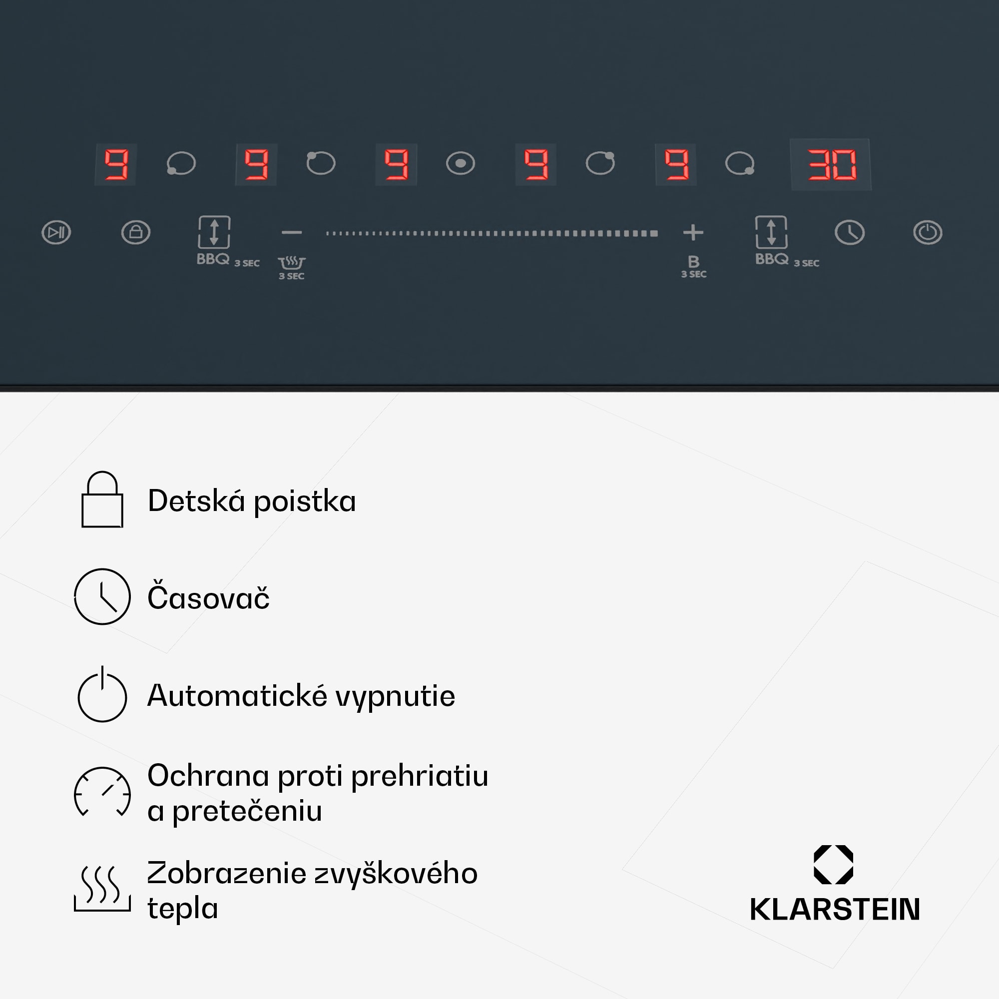 Klarstein Delicatessa 90 Flex vstavaná indukčná varná doska, 9500 W, Flexi zóna, Booster, Indukcia – Obrázok 3