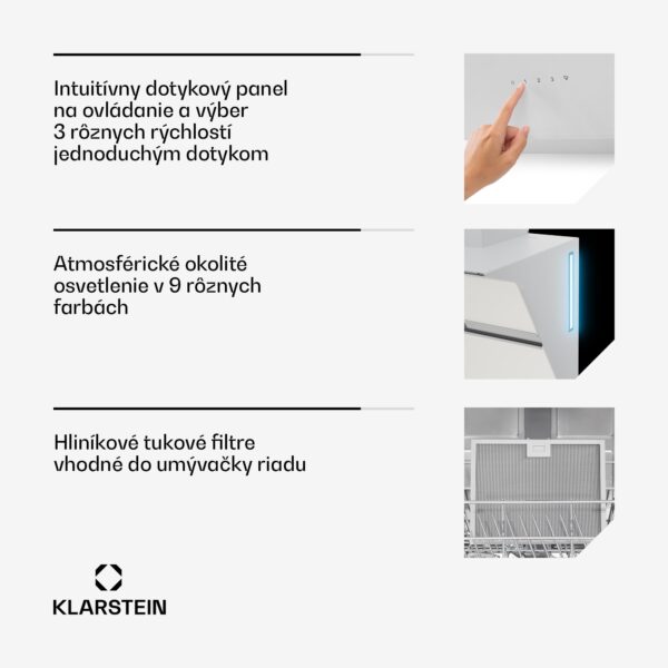 Klarstein Alina digestor, 60 cm, 600 m³/h, Tichý, EEK A - Image 3