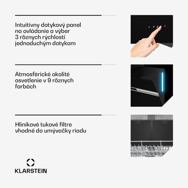 Klarstein Alina digestor | 90 cm | Smart | 615 m³/h | Tichý | EEK A - Image 3