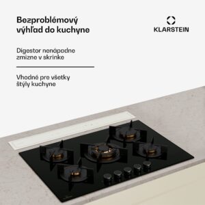 Klarstein Victoria Downdraft digestor, 90 cm, A++, 3 úrovne, až do 713,8 m³/h, 120 W