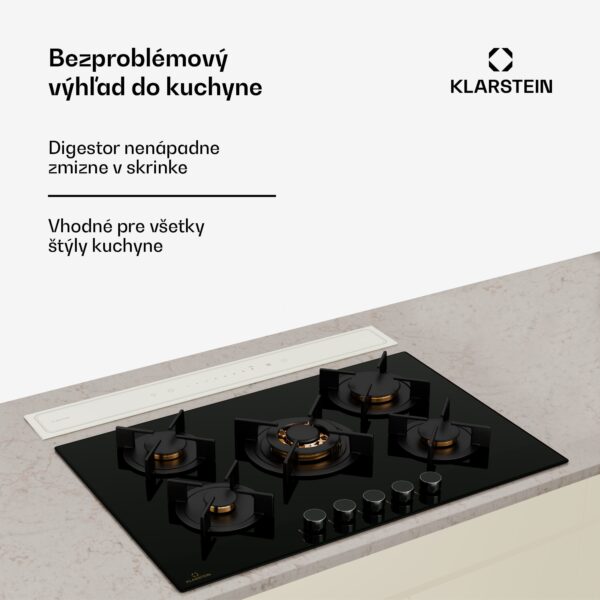 Klarstein Victoria Downdraft digestor, 90 cm, A++, 3 úrovne, až do 713,8 m³/h, 120 W