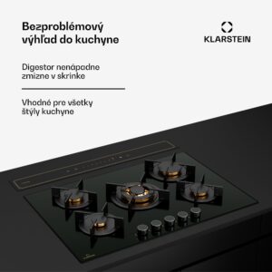 Klarstein Victoria Downdraft digestor, 90 cm, A++, 3 úrovne, až do 713,8 m³/h, 120 W