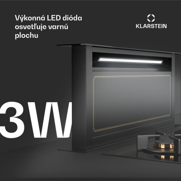 Klarstein Victoria Downdraft digestor, 90 cm, A++, 3 úrovne, až do 713,8 m³/h, 120 W - Image 2