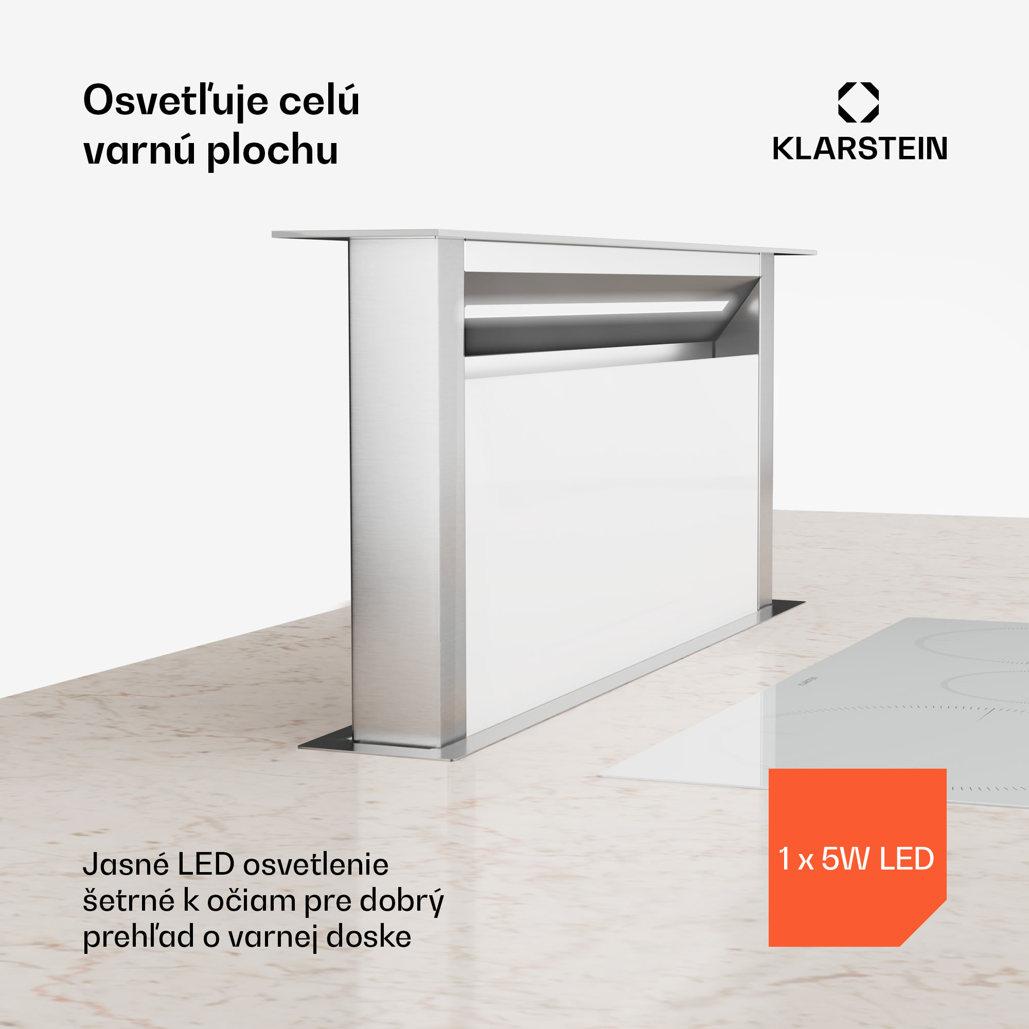 Klarstein Royal Flush Eco digestor, Výsuvný, 714 m³/h, Boost, Dotykové ovládanie, EEK A++