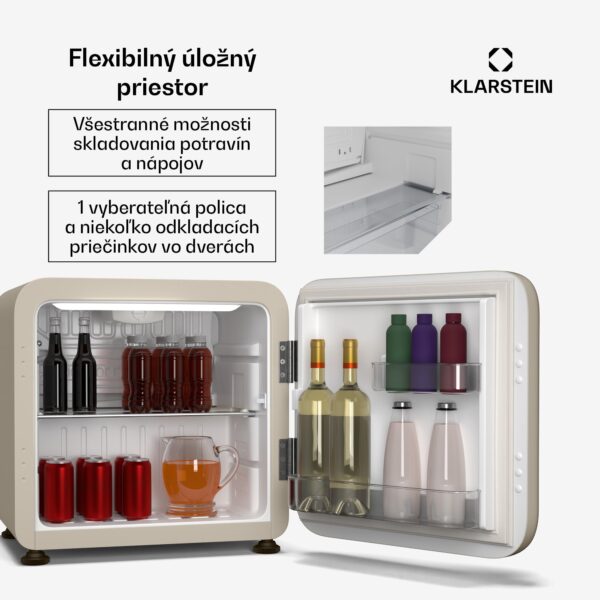 Klarstein Audrey Evo mini chladnička, 43 l, retro dizajn, tichá, kompaktná, 3 farby - Image 2