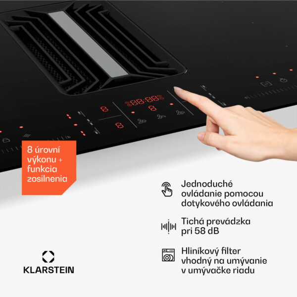 Klarstein AirJet FlexPro Down Air System, Indukčná doska + digestor, Flexi zóna, Booster - Image 2