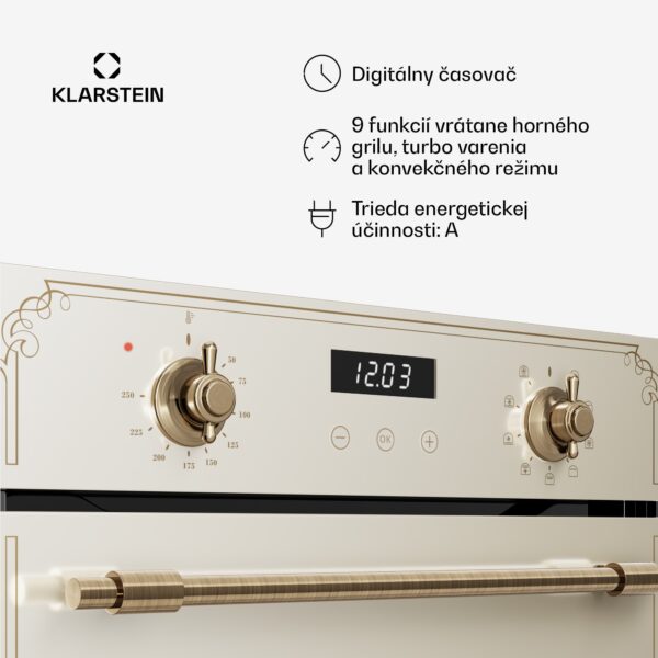 Klarstein Victoria vstavaná rúra 45 cm 49 l krémová