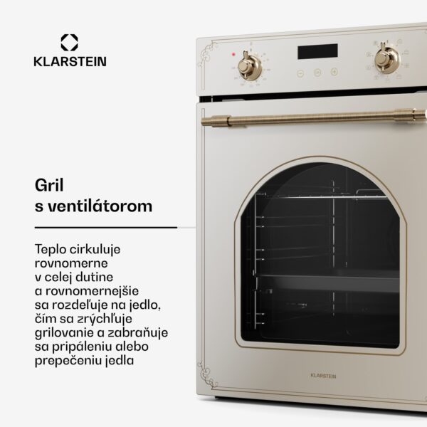 Klarstein Victoria vstavaná rúra 45 cm 49 l krémová - Image 2
