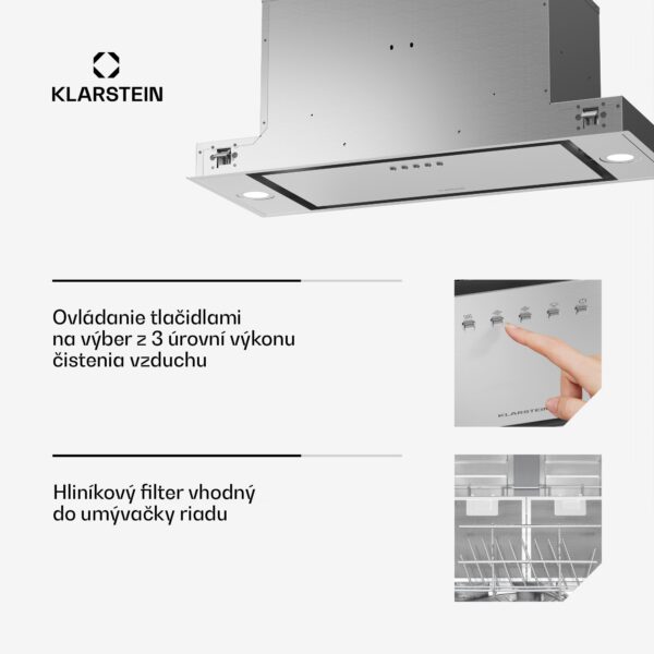 Klarstein TurboMax odsávač pár, 380 m³/h, Účinnosť A+, Dvojitá prevádzka, 3 úrovne, LED - Image 2