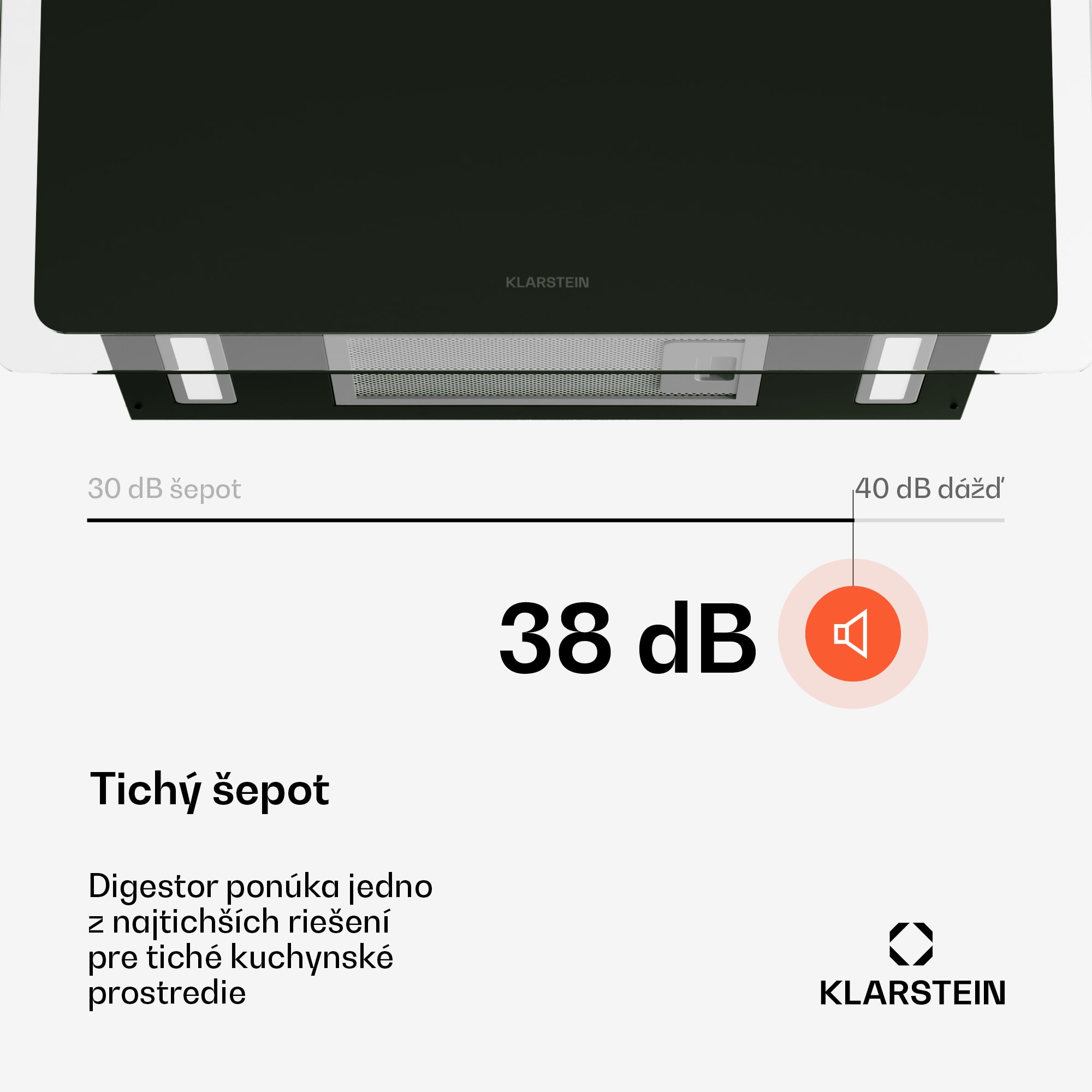 Klarstein AlizeEdge digestor, Dotykový, Plochý, Tichý, Zabudovaný, A+ – Obrázok 2