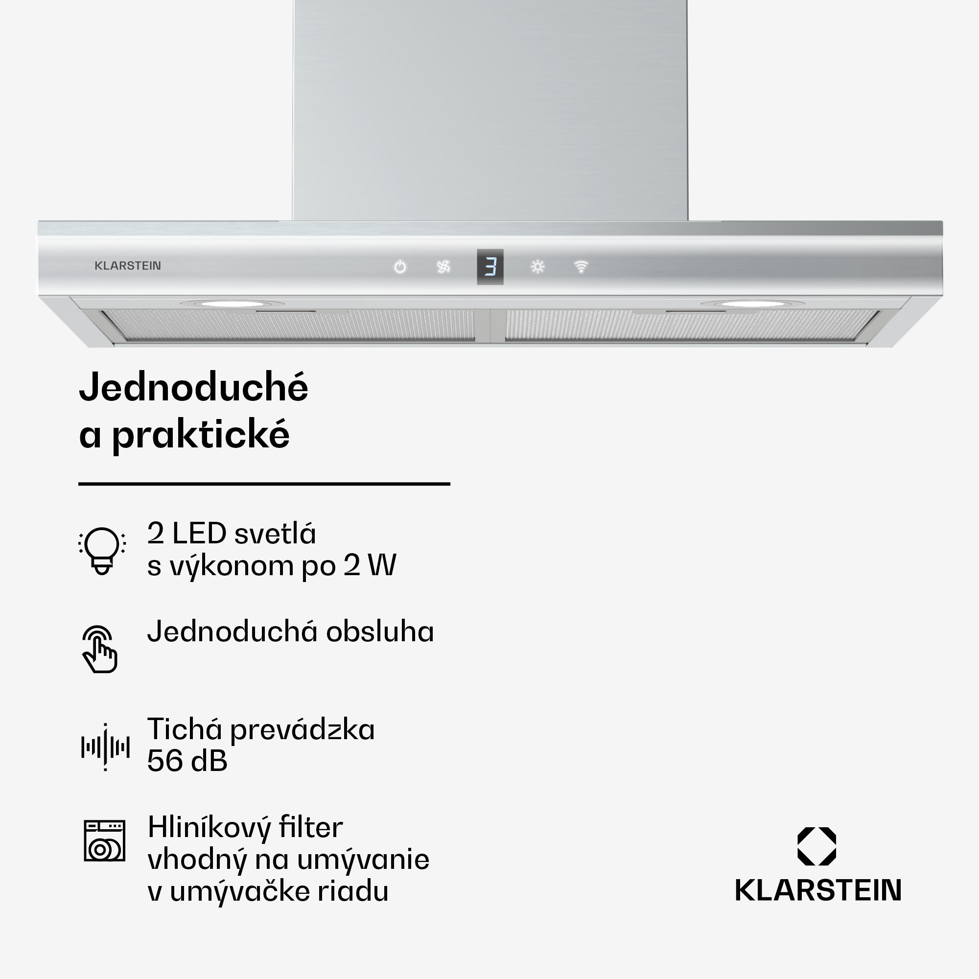 Klarstein Auriana odsávač pár | Ambientné osvetlenie | 690 m³/h | WiFi | Dotykový ovládanie | LED – Obrázok 3
