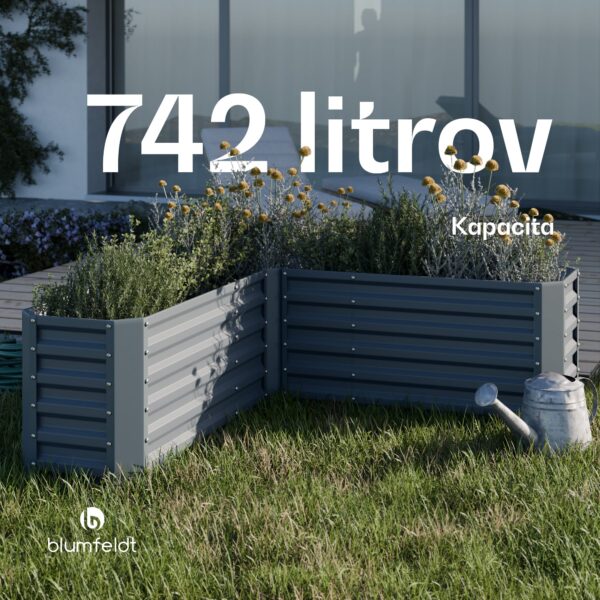 Blumfeldt High Grow vyvýšený záhon, tvar L, odolný voči poveternostným vplyvom, odolný voči korózii, robustný, 742 L - Image 2