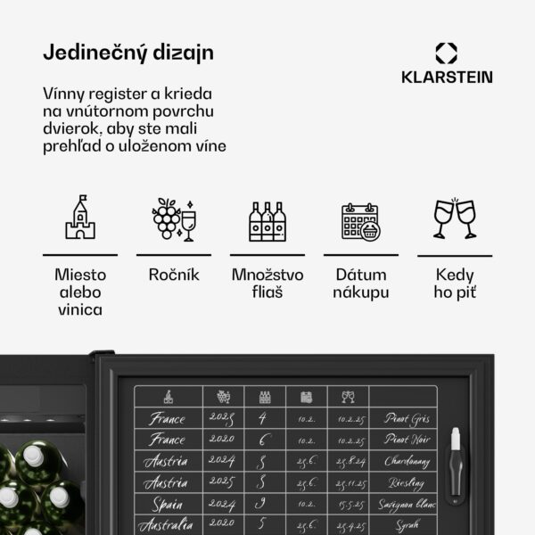 Klarstein CellarMax chladnička na víno, 155 fliaš, Kompresor, Energetická účinnosť E - Image 3