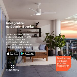 Klarstein SkyBreeze Smart istropný ventilátor, Vnútorné i vonkajšie použitie, Inteligentné ovládanie, IP44, 40 dB