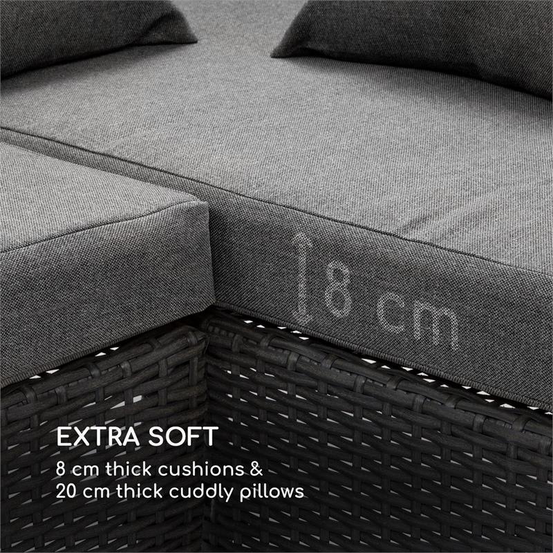 Blumfeldt Titania Dining Lounge Set, záhradné sedenie, súprava, čierna/tmavosivá