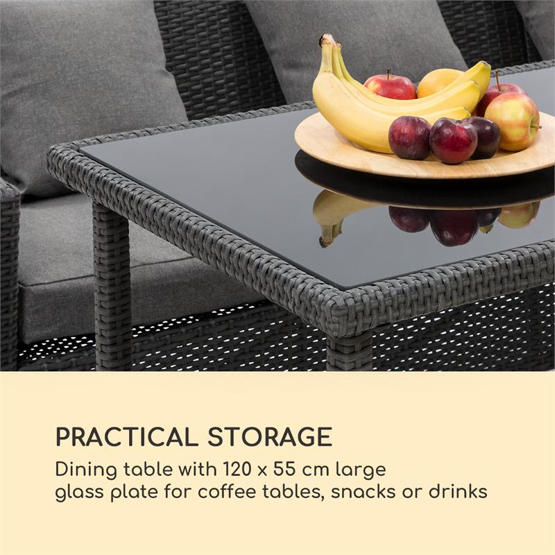 Blumfeldt Titania Dining Lounge Set, záhradné sedenie, súprava, čierna/tmavosivá - Image 2