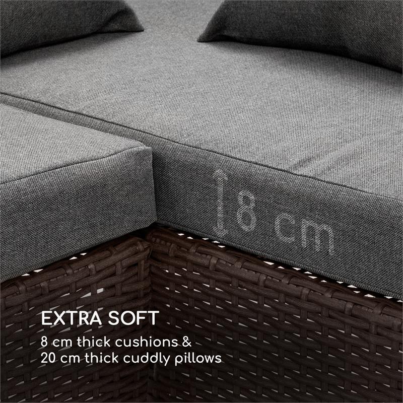 Blumfeldt Titania Dining Lounge Set, záhradné sedenie, súprava, hnedá/tmavosivá