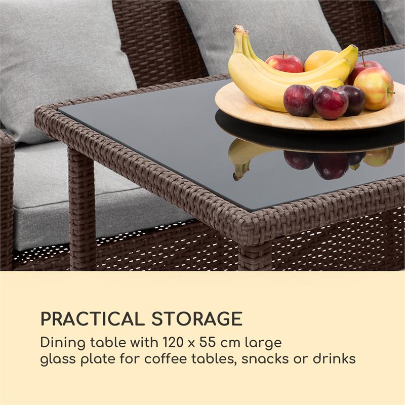 Blumfeldt Titania Dining Lounge Set, záhradné sedenie, súprava, hnedá/svetlosivá - Image 2