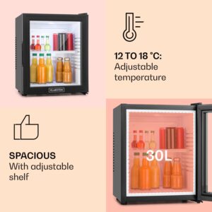 Klarstein MKS-13, minibar, 30 l, energet. trieda F, čierna, sklo