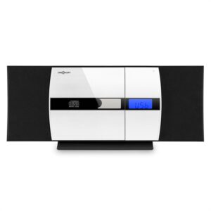 OneConcept V-15, čierny, stereo systém, CD, USB, MP3, FM, AUX, budík