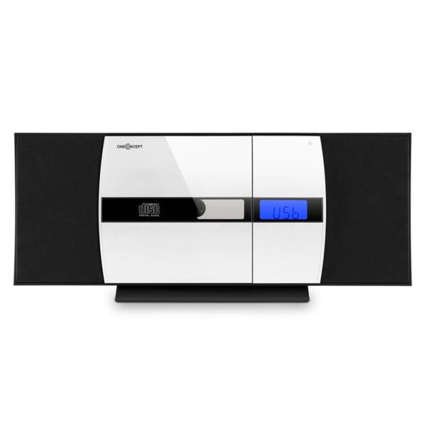 OneConcept V-15, čierny, stereo systém, CD, USB, MP3, FM, AUX, budík