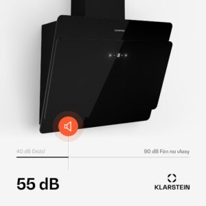 Klarstein Aurica 60, digestor, 60 cm, nástenný, 610 m³/h, LED, dotykové ovládanie, sklo, čierny