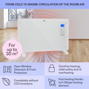 Klarstein Norderney, konvektor, 2000 W, termostat, časovač, 30 m², biely