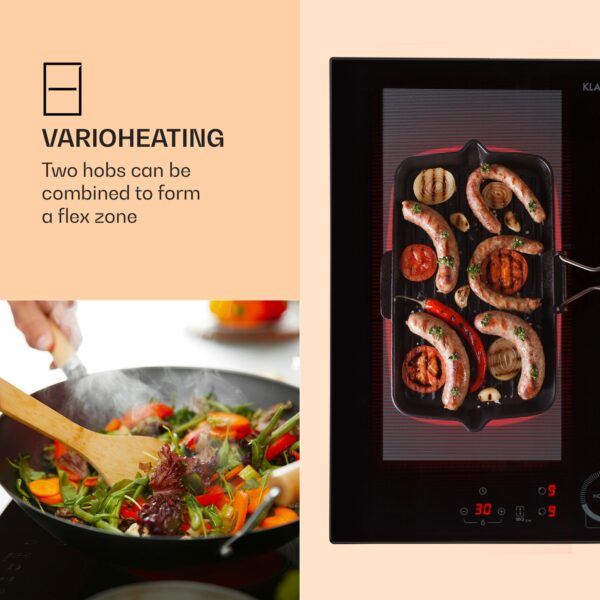 Klarstein Delicatessa 60 Hybrid, vstavaná indukčná varná doska, 7000 W, 4 zóny, čierna