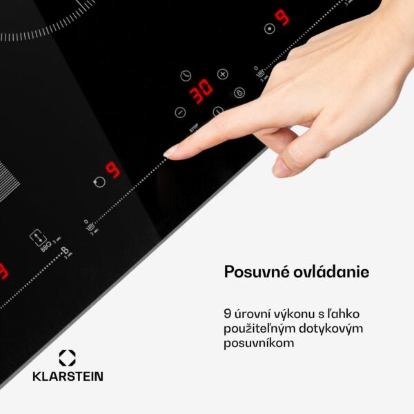 Klarstein Delicatessa 77 Hybrid, vstavaná indukčná varná doska, 7000 W, 4 zóny, čierna - Image 2