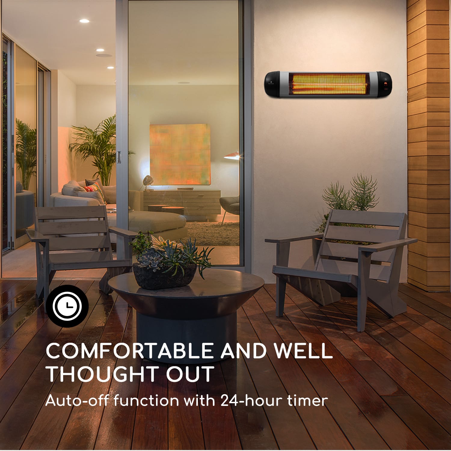 Blumfeldt Rising Sun Zenith, infračervený ohrievač, 2500 W, IP34, diaľkový ovládač, strieborný - Image 2