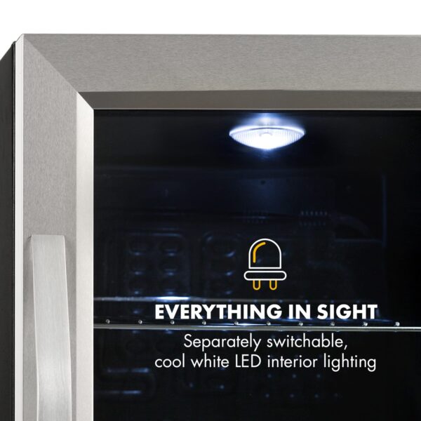 Klarstein Beersafe M, chladnička, energet. trieda C, LED, 2 kovové police, sklenené dvierka, čierna - Image 2