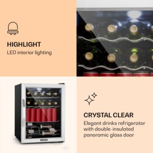 Klarstein Beersafe XL Mix It Edition, chladnička, energet. trieda D, LED, 4 kovové police, sklenené dvere