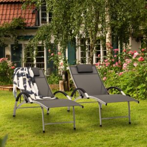 Blumfeldt Sun Valley skladacie záhradné lehátko s vankúšom, sivé