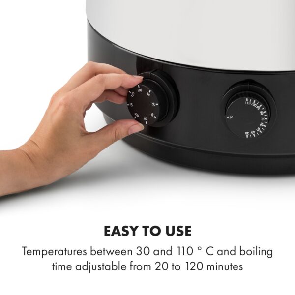Klarstein KonfiStar 60, zavárací hrniec, dávkovač nápojov, 60 l, 2500 W, 110 °C, 120 min, nehrdzavejúca oceľ